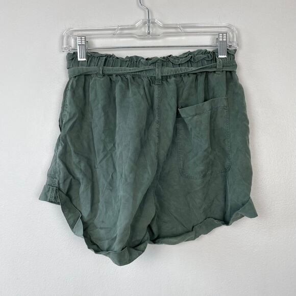 Aerie Lyocell Paperbag Shorts High Waisted Camp Shorts Moss Green Size Small‎ - Picture 4 of 7